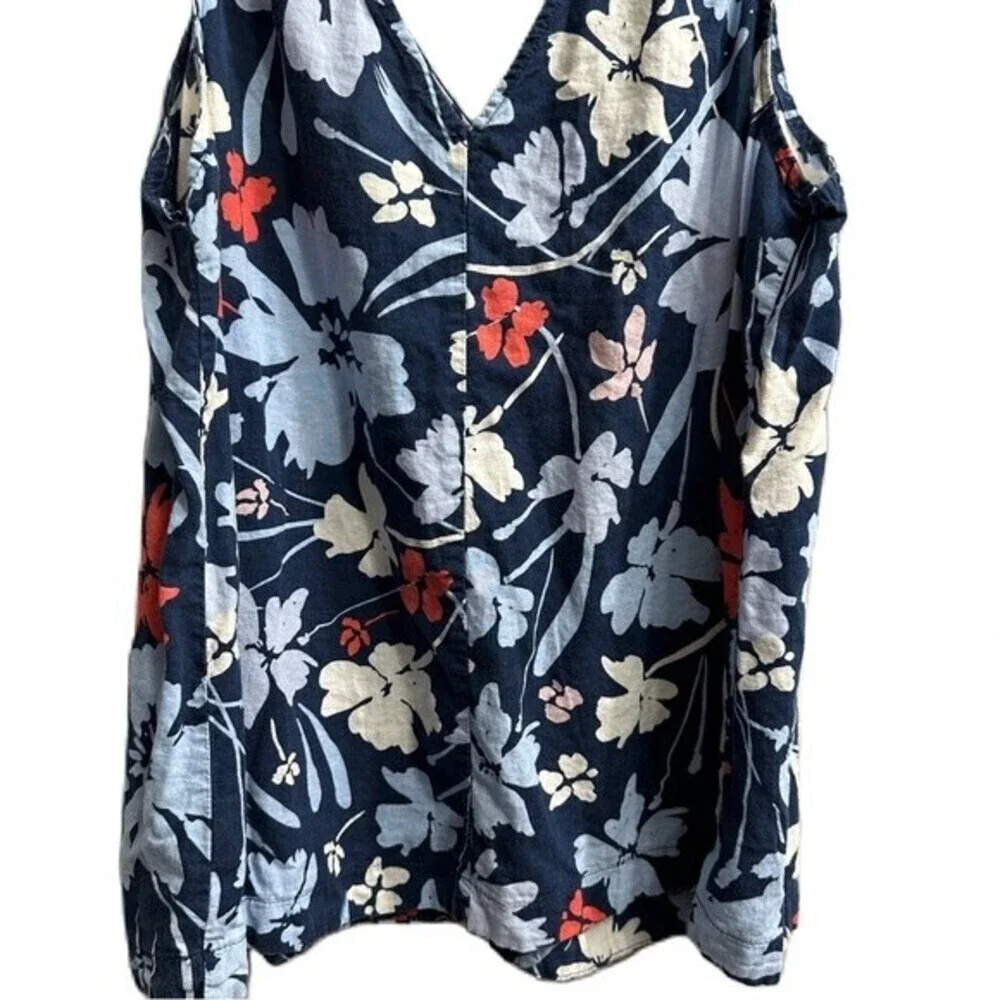 Time&Tru‎ Floral V-Neck Woven Tank Top Medium 8-10 - Picture 11 of 16
